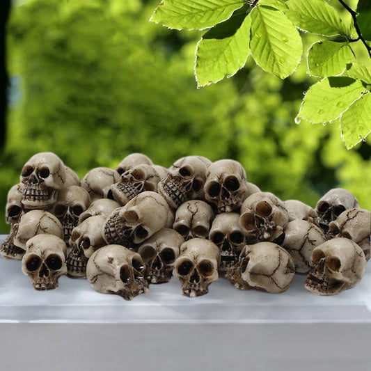 20PCS Mini Skull Figures – Collectible Halloween Miniatures for Garden & Home Decor