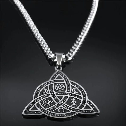 Viking Witch Celtic Knot Pendant Necklace
